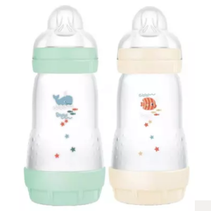 Mam Biberon Easy Start Anti-Colique Menthe/Coton 2 x 260 ml  - Pharmacie Agnès Praden à Alès