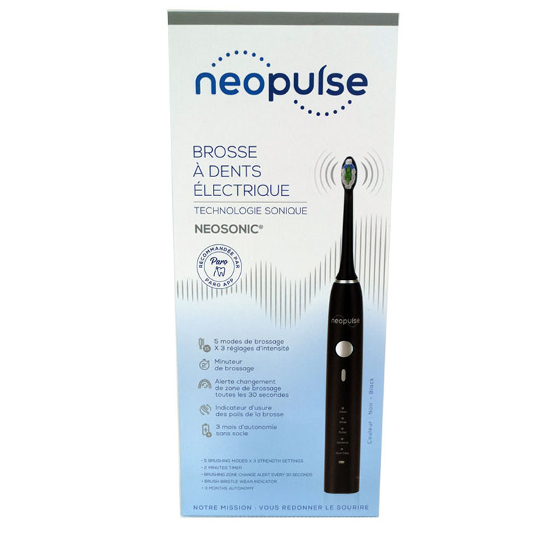 Neopulse Neosonic Brosse à Dents Électronique Noire - Pharmacie Agnès Praden à Alès