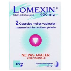 Effik Lomexin 600mg x2 Capsules Moles Vaginales - Pharmacie Agnès Praden à Alès