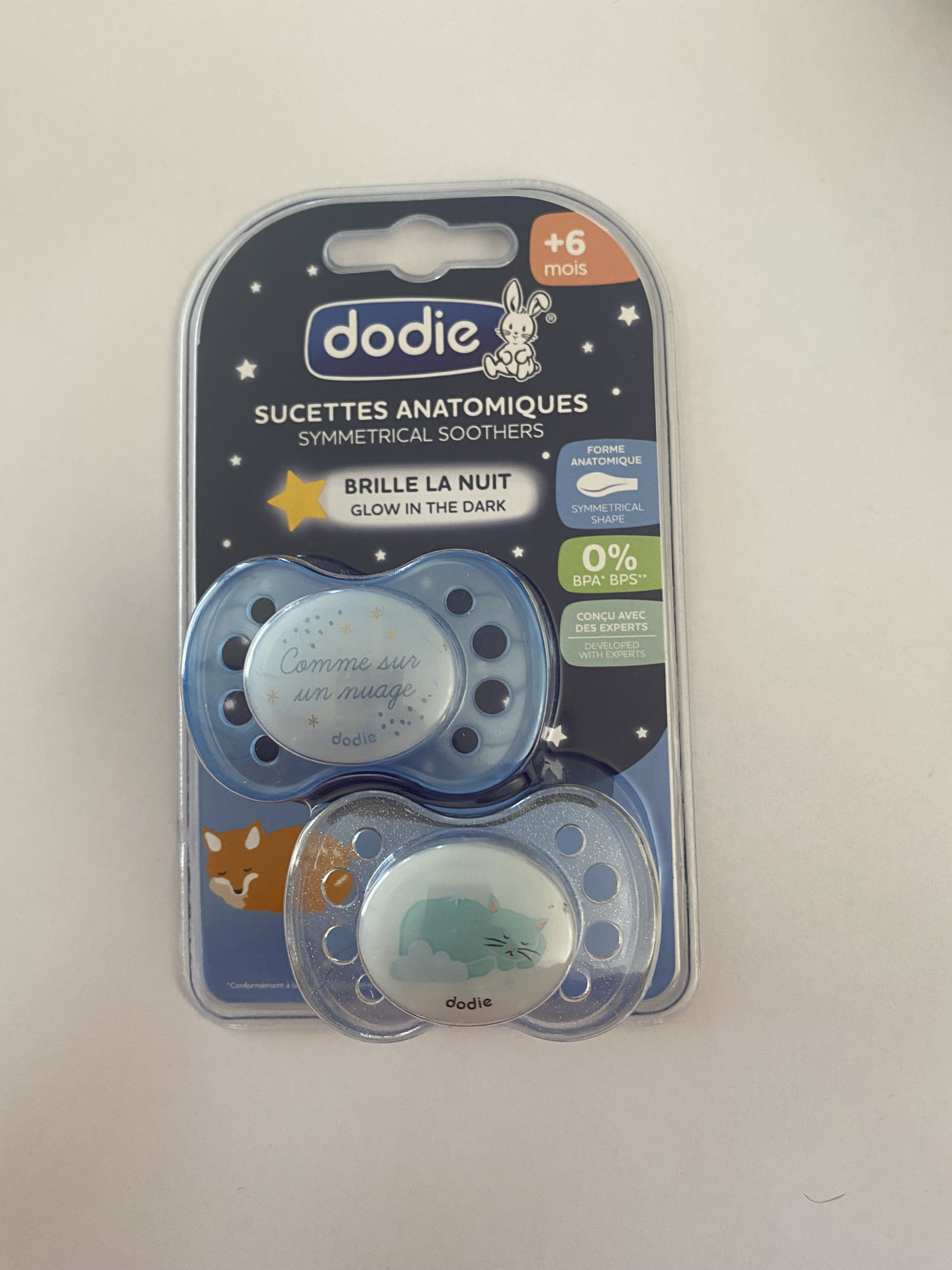 Dodie sucette silicone +6 mois nuit 2 sucettes - Pharmacie Agnès Praden à Alès