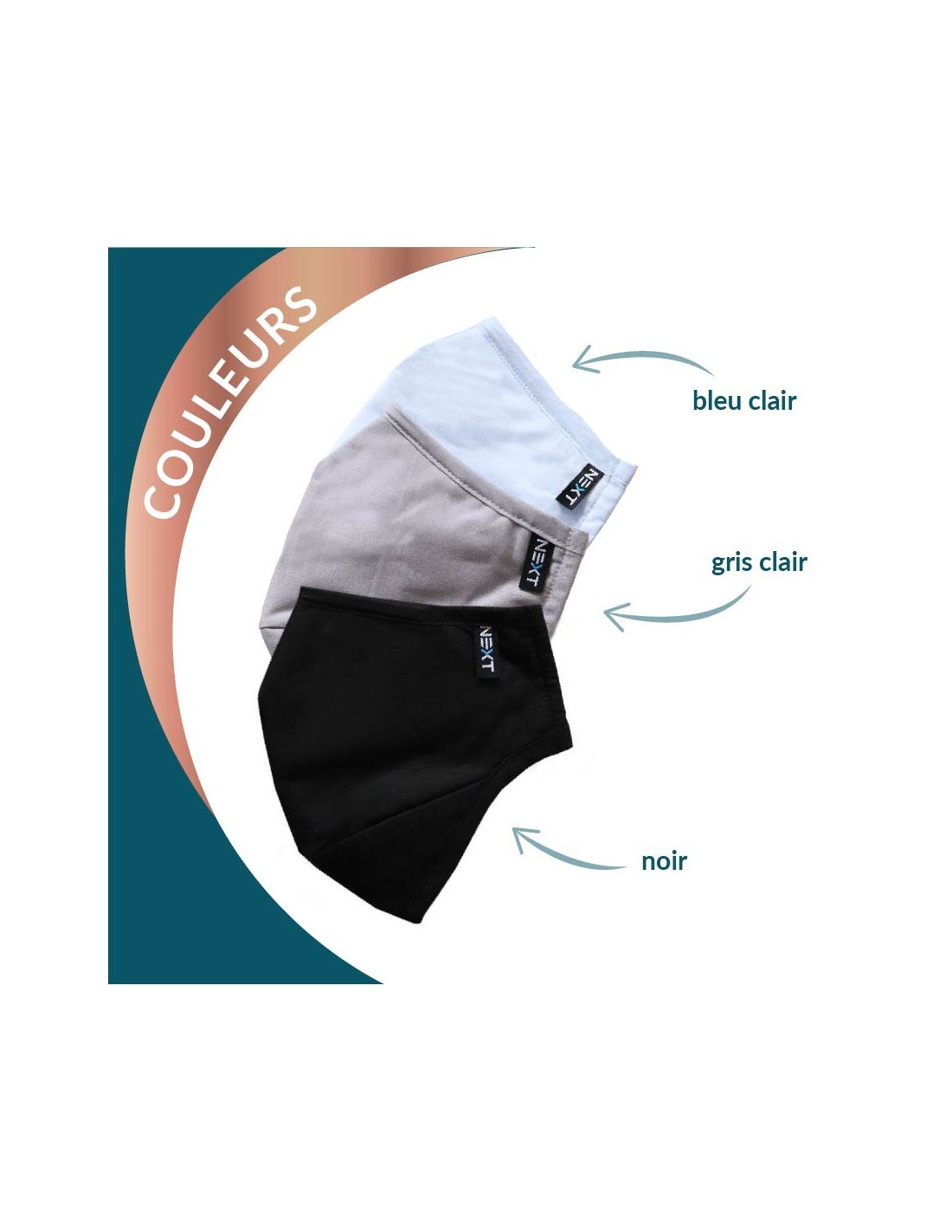 Masque tissus noir Haute protection FFP2 RD Adulte (Taille L) réutilisable - Pharmacie Agnès Praden à Alès