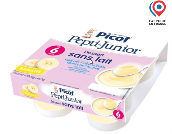 Picot Pepti Junior Dessert Sans Lait Dès 6 mois Banane 4 pots - Pharmacie Agnès Praden à Alès