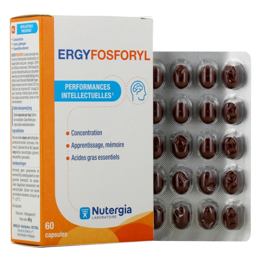 Nutergia Ergyfosforyl 60 Capsules - Pharmacie Agnès Praden à Alès