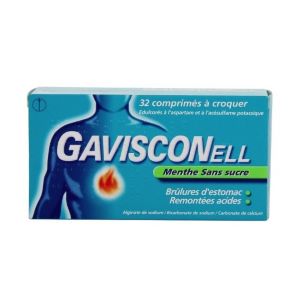 Reckitt Gavisconell Menthe Sans Sucre 32 Comprimés - Pharmacie Agnès Praden à Alès