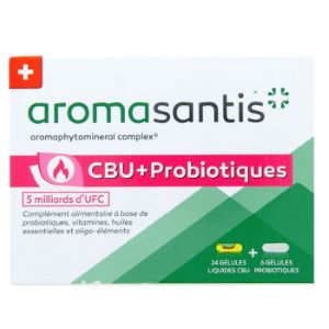 Santis Aromasantis Cbu+Probiotiques x24 Gélules Liquides + Gélules Probiotiques - Pharmacie Agnès Praden à Alès