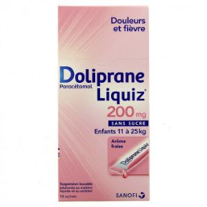 Doliprane Liquiz 200mg 12 Sachets - Pharmacie Agnès Praden à Alès