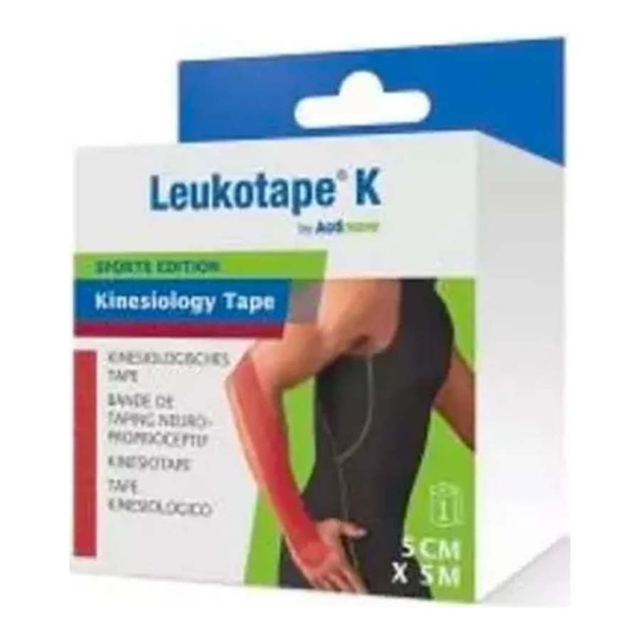 LEUKOTAPE K - Bande de Taping Neuro-Proprioceptif - Rouge - 5cm par 5m, 1 Unité - Pharmacie Agnès Praden à Alès