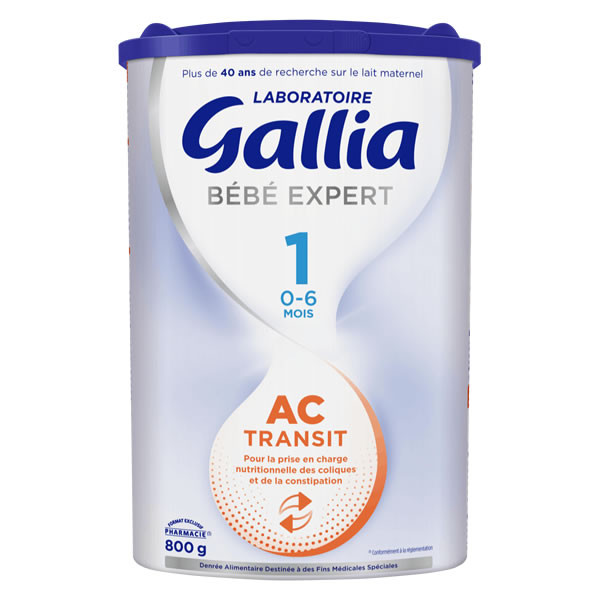 Gallia Bébé Expert AC Transit 1 Lait 0 - 6 mois 800g - Pharmacie Agnès Praden à Alès