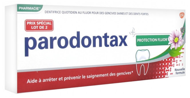 Parodontax Dentifrice Protection Fluor Lot de 2 x 75 ml - Pharmacie Agnès Praden à Alès