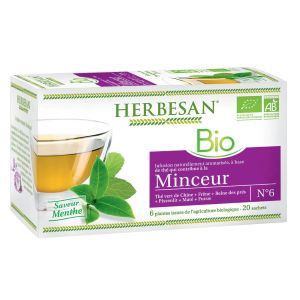 Herbesan Infusion The Vert Minceur Bio Saveur Menthe 20 Sachets - Pharmacie Agnès Praden à Alès