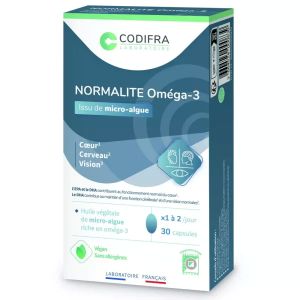 Codifra Normalité Omega 3 30 Capsules - Pharmacie Agnès Praden à Alès