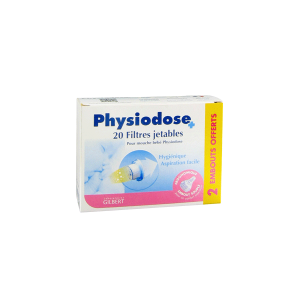Physiodose filtres pour mouche bébé 20 filtres + 2 embouts offerts - Pharmacie Agnès Praden à Alès