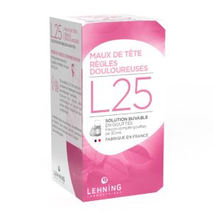 Lehning L 25 Maux de Tête - Règles Douloureuses Solution Buvable 30 ml - Pharmacie Agnès Praden à Alès
