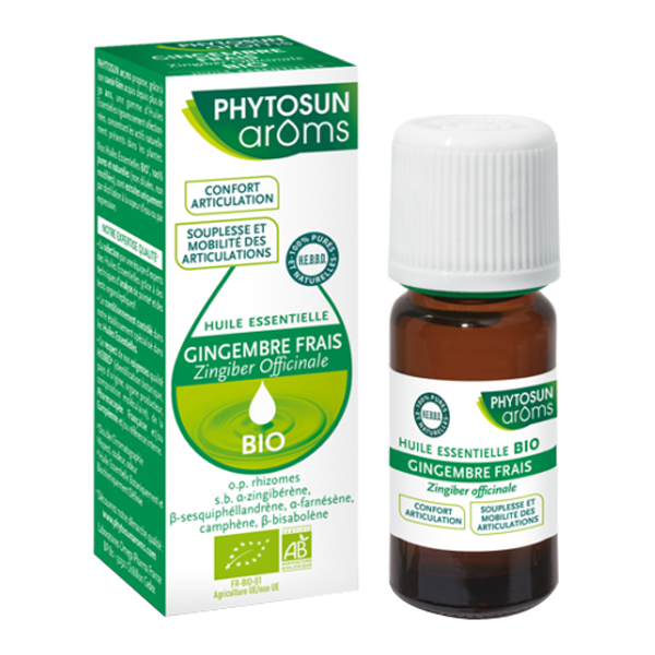 Phytosun arôms huile essentielle gingembre frais bio 5ml - Pharmacie Agnès Praden à Alès