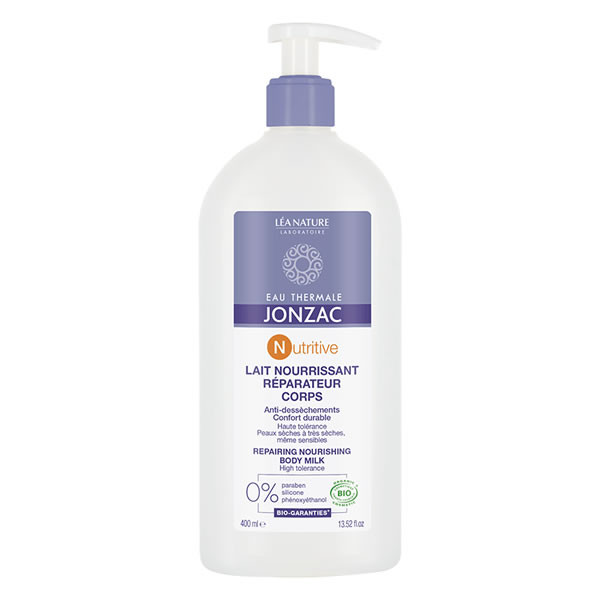 Eau de Jonzac Nutritive Lait Nourrissant Réparateur Corps Bio 400 ml - Pharmacie Agnès Praden à Alès