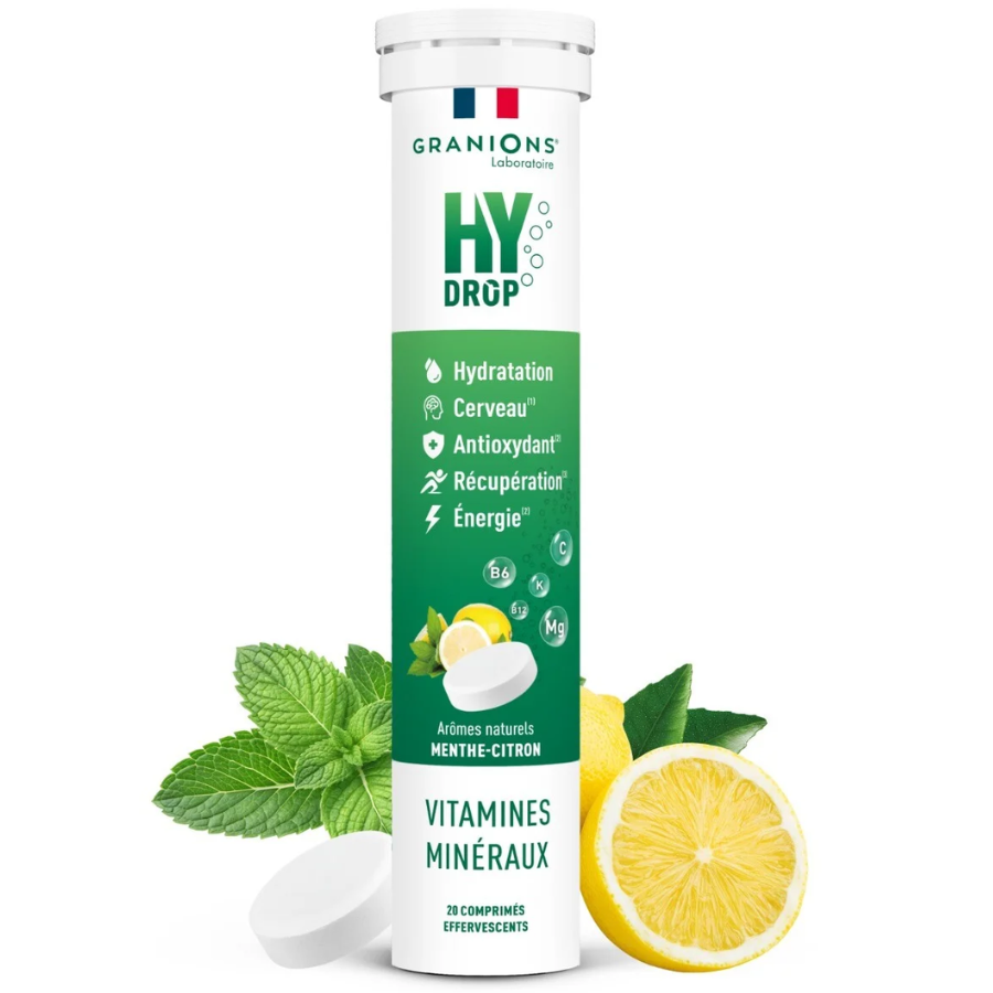 Granions Hydrop Menthe Citron x 20 comprimés effervescents - Pharmacie Agnès Praden à Alès