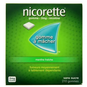 Johnson & Johson Nicorette 2mg Menthe Fraîche Sans Sucre 210 Gommes à Mâcher - Pharmacie Agnès Praden à Alès