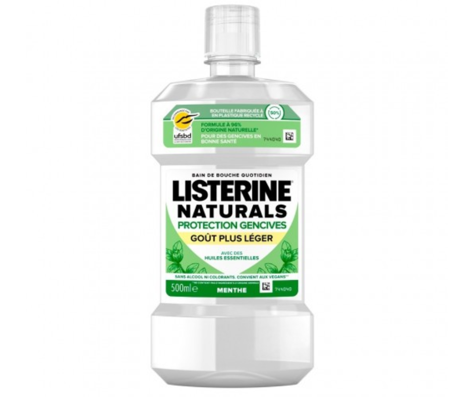 Listerine Naturals Bain de Bouche Protection Gencives 500ml - Pharmacie Agnès Praden à Alès