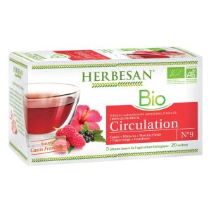 Super Diet Herbesan Infusion Hibiscus Cassis Circulation Bio Saveur Cassis Framboise 20 sachets - Pharmacie Agnès Praden à Alès