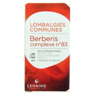 Lehning Berberis N°83 Complexe Lombalgies Communes - 30 ml - Pharmacie Agnès Praden à Alès