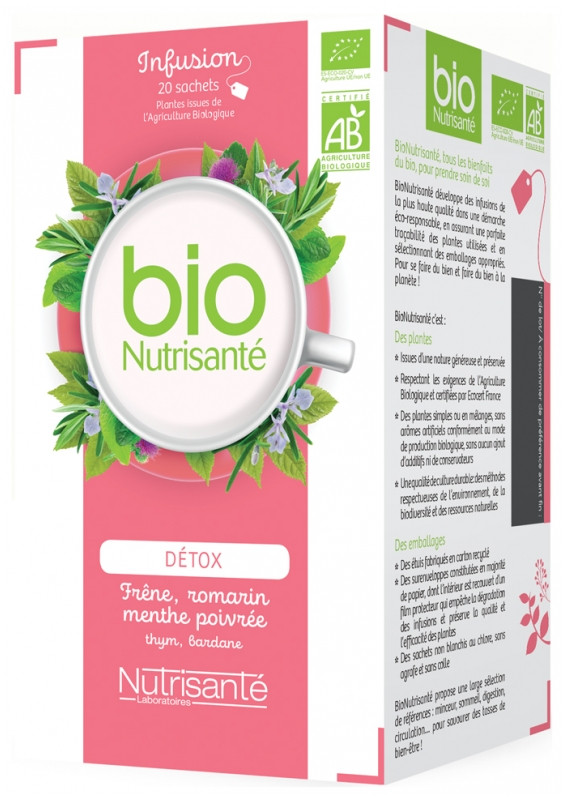 Nutrisanté Infusion Bio Détox 20 Sachets - Pharmacie Agnès Praden à Alès
