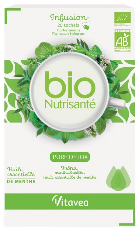 Nutrisanté Infusion Bio Pure Détox 20 Sachets - Pharmacie Agnès Praden à Alès