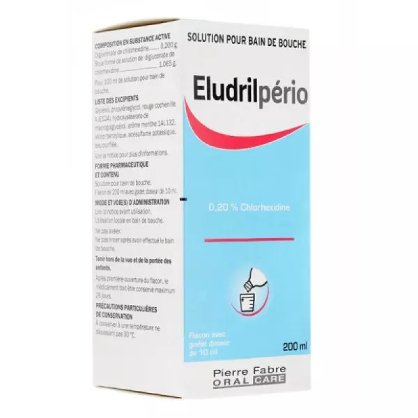 Pierre Fabre Oral Care Eludrilperio 0,2% Bain De Bouche 200ml - Pharmacie Agnès Praden à Alès