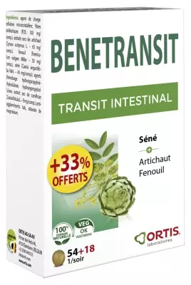 Ortis Bénétransit Transit Intestinal - 54+18 Comprimés - Pharmacie Agnès Praden à Alès