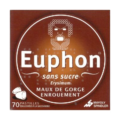 Euphon pastilles sans sucre 70 pastilles - Pharmacie Agnès Praden à Alès