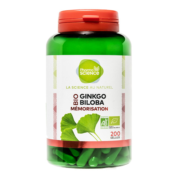Pharmascience ginkgo biloba bio mémorisation 200 gélules - Pharmacie Agnès Praden à Alès