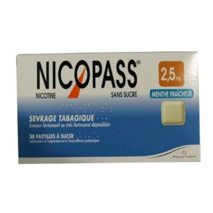 Pierre Fabre Nicopass 2,5mg x36 Menthe Fraîcheur - Pharmacie Agnès Praden à Alès