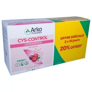 Arkopharma Cys-Control Confort Urinaire Lot de 2 x 20 Sachets - Pharmacie Agnès Praden à Alès