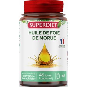 Superdiet Huile De Foie de Morue 45 Capsules - Pharmacie Agnès Praden à Alès