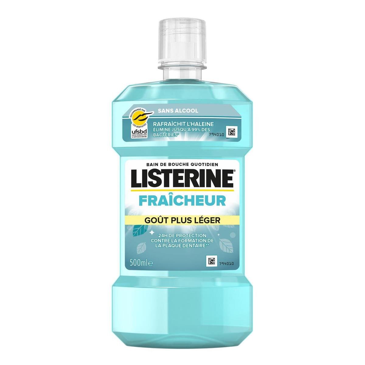 Listerine Bain De Bouche Fraîcheur Goût Plus Léger 500 ml - Pharmacie Agnès Praden à Alès