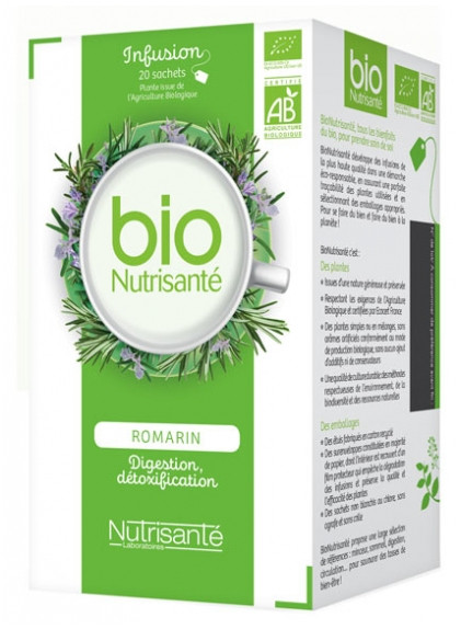 Nutrisante Infusion Bio Romarin 20 sachets - Pharmacie Agnès Praden à Alès