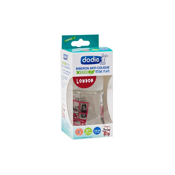 Dodie Biberon Verre Sensation+ 150 ml débit 1 0-6 mois - Pharmacie Agnès Praden à Alès