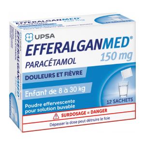 Upsa Efferalganmed 150 mg, Poudre Effervescente - 12 Sachets - Pharmacie Agnès Praden à Alès