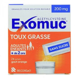 Exomuc Orange 200mg 24 Sachets - Pharmacie Agnès Praden à Alès