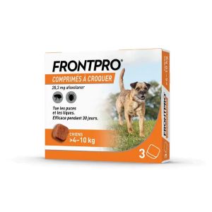 Boehringer Frontpro Chien 28.3 mg M 4/10 kg 3 Comprimés - Pharmacie Agnès Praden à Alès