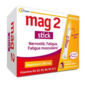 Cooper Mag 2 Nervosité, Fatigue, Fatigue Musculaire 30 Sticks Orodispersibles - Pharmacie Agnès Praden à Alès