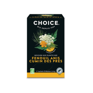 Choice Infusion Bio Fenouil Anis Cumin des près 17 sachets - Pharmacie Agnès Praden à Alès