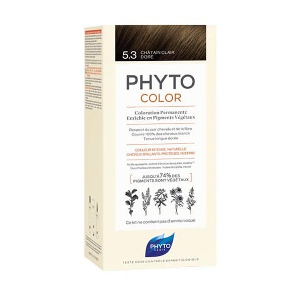 Phyto phytocolor coloration permanente 5.3 châtain clair 112ml - Pharmacie Agnès Praden à Alès