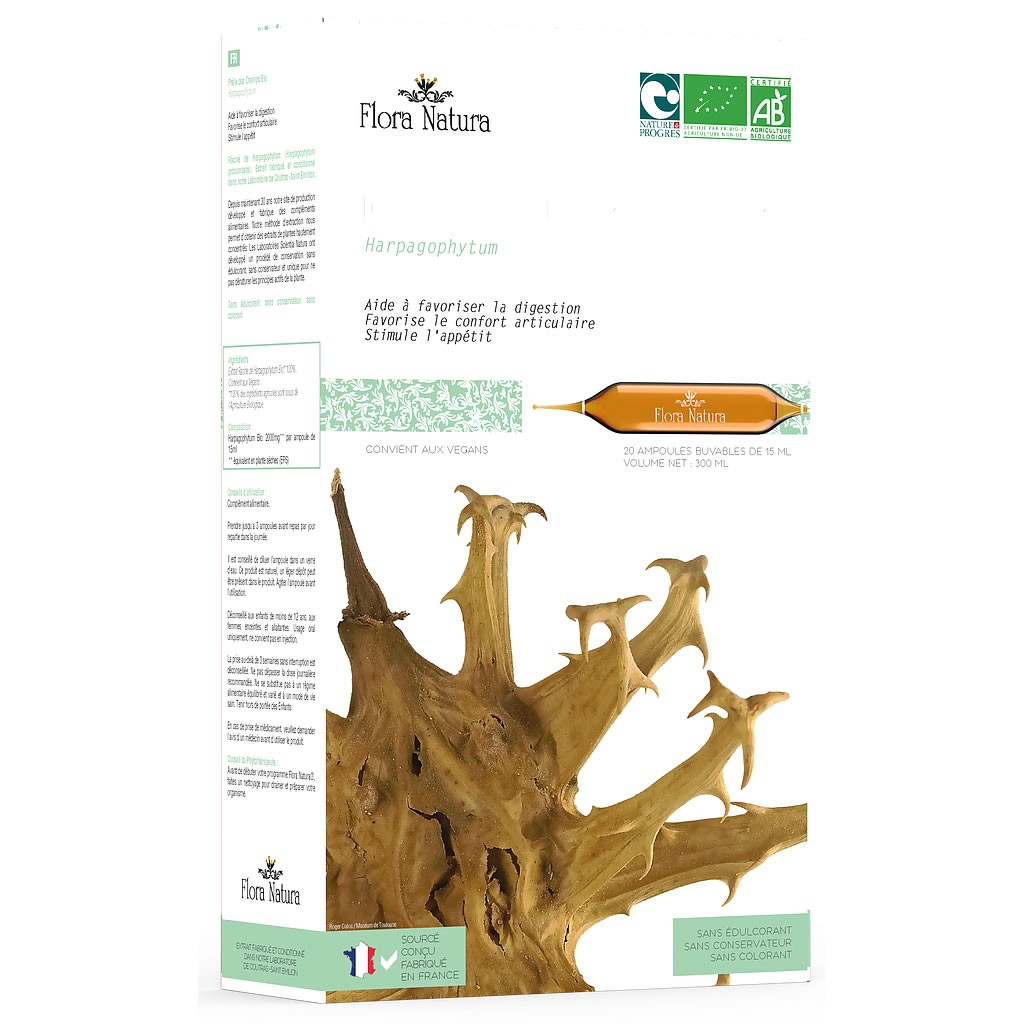 Flora natura harpagophytum bio 20 Ampoules 15 ml - Pharmacie Agnès Praden à Alès