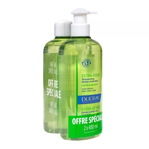 Ducray Shampoing Extra-Doux Dermo-Protecteur 2*400ml - Pharmacie Agnès Praden à Alès