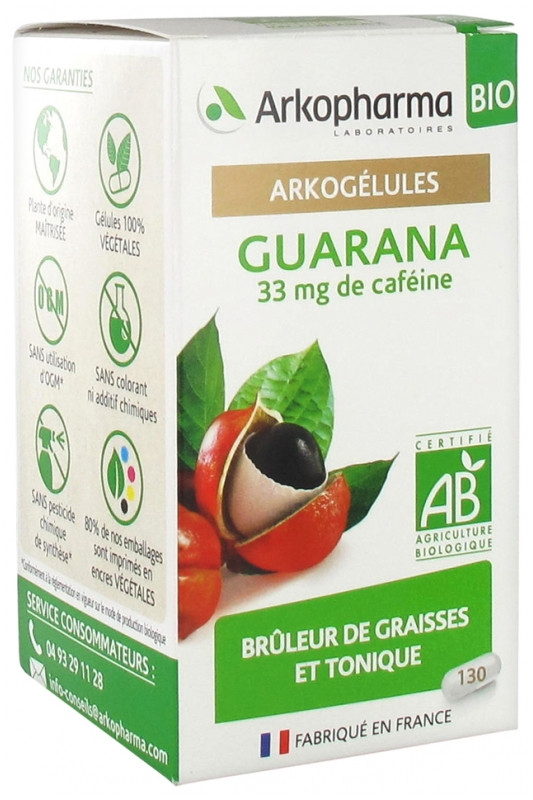 Arkopharma Arkogélules Guarana Bio 130 Gélules - Pharmacie Agnès Praden à Alès