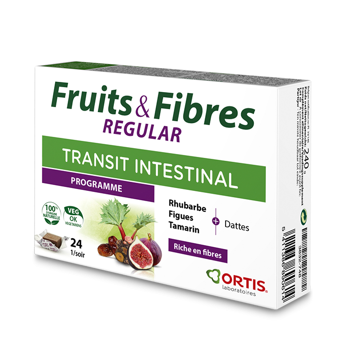 Ortis Fruits & Fibres Regular Transit intestinal 24 cubes - Pharmacie Agnès Praden à Alès
