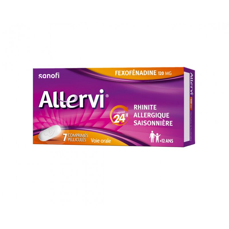 Allervi 120mg Rhinite Allergique Saisonnière 7 Comprimés Pelliculés  - Pharmacie Agnès Praden à Alès