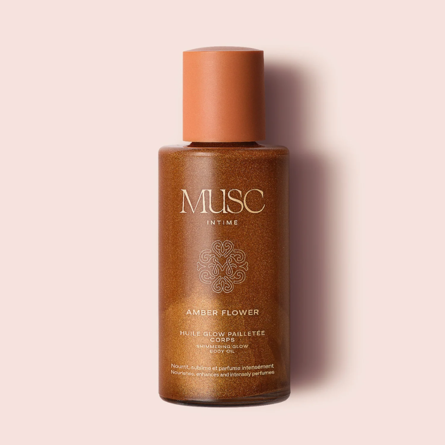 Musc Intime Huile Glow Pailletée Corps Amber Flower 100 ml - Pharmacie Agnès Praden à Alès