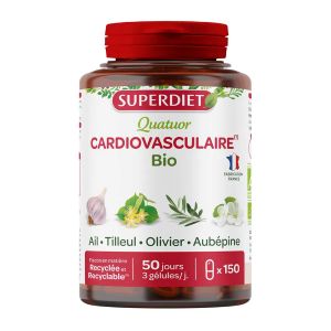 Superdiet Quatuor Cardiovasculaire Ail Bio 150 Gélules - Pharmacie Agnès Praden à Alès