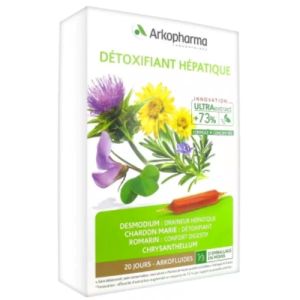 Arkopharma ArkoFluides Détoxifiant Hépatique 20 Ampoules de 15ml - Pharmacie Agnès Praden à Alès